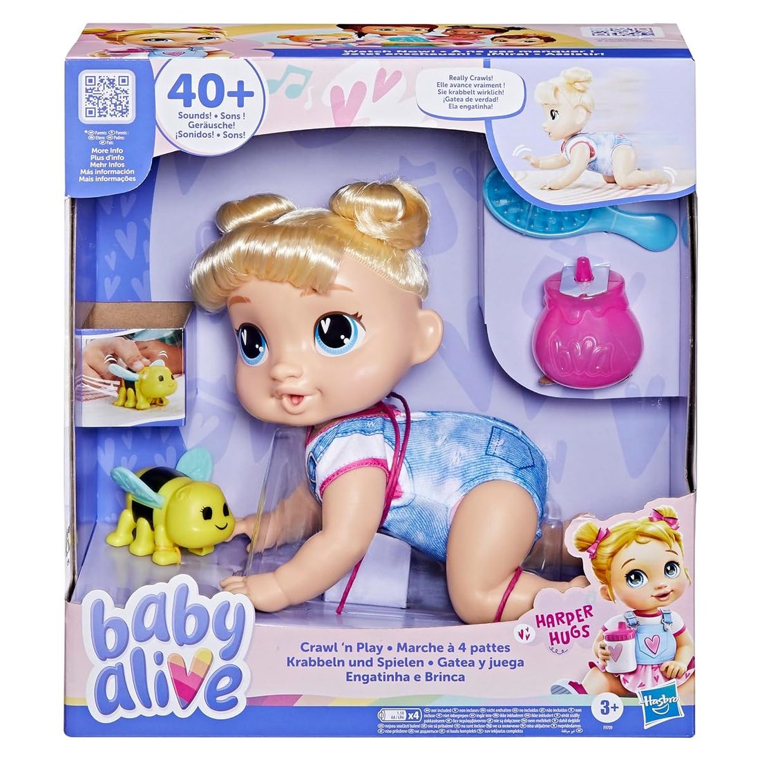 Crawl 'n Play Harper Hugs Baby Alive doll set